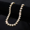 Shiny Heart Zircon Hip Hop Rock Tennis Chain Jewelry Set Bracelet Necklace Combo For Women Men - Image 18