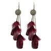 Bohemian Feather Earrings For Women Vintage Retro Ethnic Hollow Geometric Round Handmade Chain Long Earings Indian Party Jewelry - Image 10