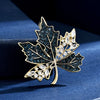 Colored Zircon Maple Leaf Shell Brooches Atmospheric Elegance Freshwater Pearl Leaf Pin Woman's Broche Accessories - Image 8