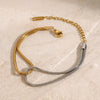 Two tone Chain Bracelet Gold and Silver Color blocked Women's Jewelry Gift for Her - Image 4