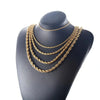 Stainless Steel Rope Chain Necklace in Gold-Tone with Multiple Lengths - Image 3