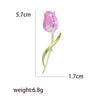 Resin Tulip Brooch for Women Unisex Rhinestone Flower Pin Pearl Plant Lapel Pin Banquet Party Backpack Gifts Jewelry Accessories - Image 5