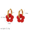 Colorful Small Flower Stainless Steel Charms Earring Gold Plated Circle Ear Buckle Hoop Earrings Jewelry for Women - Image 14