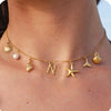 Starfish Shell Initial Necklace Gold Plated Stainless Steel Charm Necklaces Surfer Girl Summer Beach Gift - Image 13