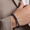 Classic Blue Braided Leather Bracelet Stainless Steel Magnetic Buckle Bangle Simple Stylish Couple Jewelry Gift for Him - Image 6