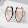 Rose Gold Color Black Enamel Drop Earrings For Women Girl Wedding Party Zircon Eardrop Jewelry - Image 3