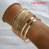 Stackable Bangle Bracelet Set in Gold-Tone and Silver-Tone - Image 9
