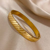 Minimalism Stainless Steel Round Open Spring Bangle for Women Smooth Cuff Bracelet Hand Jewelry Daily Accessories - Image 4