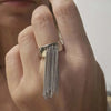 Punk Geometric Silver Color Chain Rings For Women Men Charm Hip Hop Chain Tassel Open Ring Set Couple Emo Jewelry - Image 3