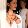 Retro Stainless Steel Cross Pendant Necklace Zircon Pearl Pendant Necklace Religious Necklace Cross Jewelry Gift For Her - Image 1