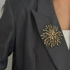 KunJoe Exaggerated Metal Snowflake Brooch Women Charm Gold Color Geometry Line Personality Suit Pins Clothing Accessory Jewelry - Image 3