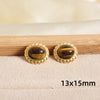 Maillard Series Stainless Steel Earring Tiger Eye Stone No Fade Earrings Sun Oval Butterfly Fan-Shaped Jewelry - Image 24