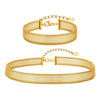 12.5mm/6mm Wide Stainless Steel Mesh Chain Bracelet Necklace For Women,Gold Plated Link Oval Tail Jewelry Set - Image 2