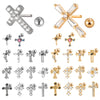 1PC 316L Steel Zircon Corss Cz Barbell Earrings Corss Helix Ear Cartilage Tragus Daith Piercing Body Jewelry 20G - Image 1