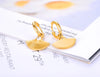 Gold Plated Fan Shape Chunky Open Hoops Earrings Blue Green White Cubic Zirconia Hoop Earrings For Women Girls - Image 5