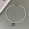 Evil Eye Charm Necklace with Colorful Beads in a Choker Style - Image 10