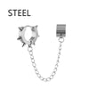 Punk One-peice Tassel Clip Earrings Cross Hoop Earrings for Women Teens Men Ear Cuffs Alloy Hip Hop Jewelry Earing Metal Chain - Image 8