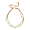 Layered Stainless Steel Chain Bracelet with Colorful Bead Accents - Image 11