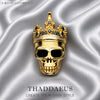 Pendant Golden Skull King with Crown Jewelry Rebel Street Accessories Silver Rock Hiphop Gift For Women Men - Image 1