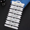 12 Pieces/Set Alloy Black and White Tai Chi Rhinestone Woven Bracelets For Couples With Adjustable Bracelets - Image 1