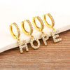 Initial A-Z Letters Mini Small Hoop Earrings Gold Color Zircon Jewelry Alphabet Christmas Year Gift - Image 6