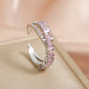 Zircon Shiny Chic Resizable Double Student Opening Rings for Woman Silver Color Gothic Finger Jewelry Wedding Party - Image 10