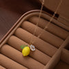 Cute Yellow Fruit Lemon Little Flower Green Leaf Pendant Necklace for Women Earrings Jewelry Gifts - Image 5