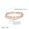 Rose Gold Color Geometry Heart Link Bracelet Women Zircon Modern Daily Party Gifts Wedding Jewelry - Image 2