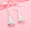 Silver Hollow Scallop Earrings for Women Wedding Party Gift Accessories - Image 1