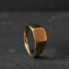Handmade Highly Polished Stainless Steel Gold Plated Square Geometric Smooth Blank Signet Rings for Women Men - Image 5