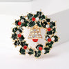 Christmas Rhinestone Wreath Brooches for Women Unisex Enamel Bell Pin Office Party Friend Gifts Accessories - Image 5