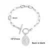 Women Bracelet Stainless Steel Silver/gold Color T bar Flat Line Oval Chain Female Bracelet Jewelry - Image 16
