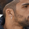 Personality Cool Mens Hoop Earrings, Silver Color Metal Hoops, Punk Hiphop Piercing Ear Jewelry - Image 2