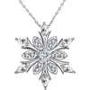Women's Silver Plated Blue Crystals Snowflake Pendant Necklace Collarbone Chain For Christmas For Winter Jewelry - Image 8