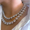 Bling Paved Crystal Heart Cuban Link Chain Necklace for Women Hip Hop Iced Out Round Square Tennis Chain Choker Jewelry - Image 1
