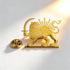 Persian Empire Lion Sun Pin Iran Brooch Vintage Persia Royal Emblem Stainless Steel Historical Persian Symbol Pin - Image 3
