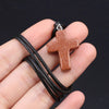 Charm Natural Semiprecious Stone Cross Shape Crystal Tiger Eye Agate Pendant Necklace Jewelry Gift for Women 25x18mm - Image 32