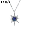 Silver Gold Blue Planet Romantic Starlight Pendant Snowflake Necklace for Women Jewelry - Image 1