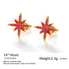 Shinny Clear Zircon North Star Stud Earring Stainless Steel Gold Color Women's Earrings Jewelry Gift - Image 7