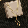 316L Stainless Steel Jewelry 134cm Pull Adjusting Charm Flat Snake Chain Choker Necklaces Pendants For Women - Image 3