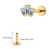 Titanium 16G Triple Baguette CZ Crown Monroe Labret Stud Cartilage Helix Conch Stud Earlobe Piercing - Image 9