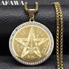 Tetragrammaton Pentagram Amulet Necklace for Women Men Stainless Steel Jewish Israel Talisman Pentacle Chain Jewelry NZZZ499S02 - Image 1