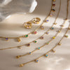 Sweet Colorful Zircon Necklace Earring Bracelet Set For Women Gold Pvd Plated Stainless Steel Jewelry - Image 5