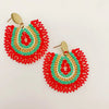 Rice bead earrings Water drop Originality Colour Crystal Design Hand knitting Bohemia Alloy Simple Beaded earrings - Image 6
