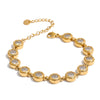 Stainless Steel Zirconia Round Chain Bracelet Bangle Prevent Allergy Metal Women Jewelry - Image 7