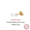 Orsa Jewels Minimalism 1 Pair Freshwater Pearl Ear Stud Pearls Stud Earrings Silver Round Pearl Ear Stud - Image 7