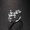 Fancy Leaf Design Adjustable Opening Rings for Women Sparkling Cubic Zirconia Olive Ring Party Daily Wear Jewelry - Image 12