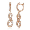 Shiny Zircon Earrings For Women Rose Gold Color Möbius Loop Jewelry Gift - Image 7