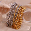 Gold Plated Silver Color Elastic Beads Bracelets Bangles For Woman Stainless Steel Beaded Chain Bracelet - Image 24