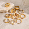 Stainless Steel Zircon Ring Asymmetric Size Double Flap Stackable Ring Women's Jewelry Party Gift - Image 4